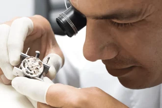 A Swiss watch maker working