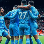 Manchester-City-players-celebrating-a-goal