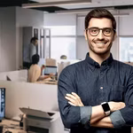 A young network marketer folding hands