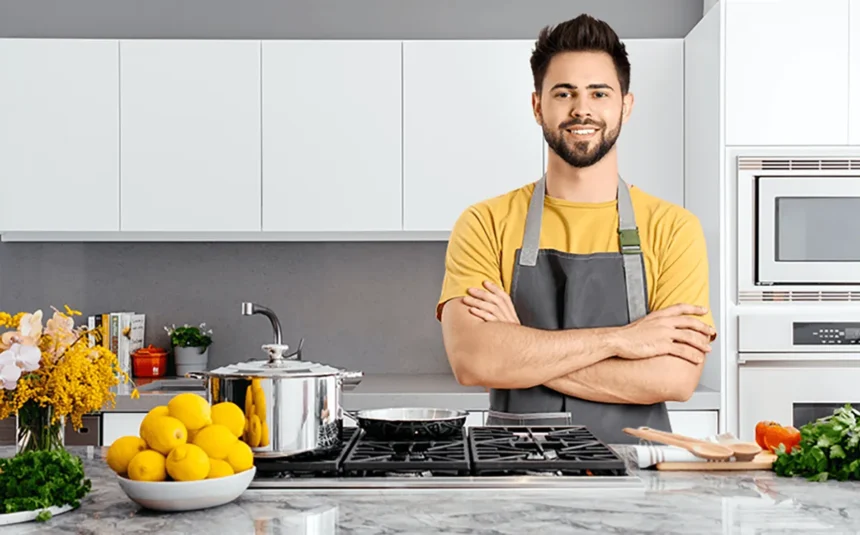 A man standing in the kitchen