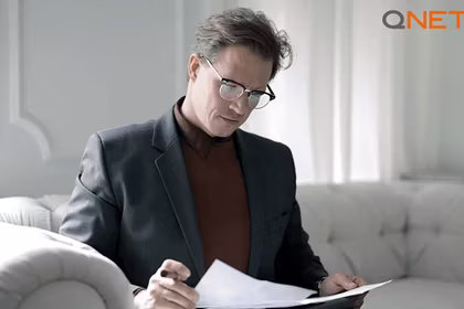 An entrepreneur reading