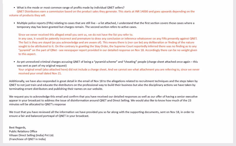 Email Response 2