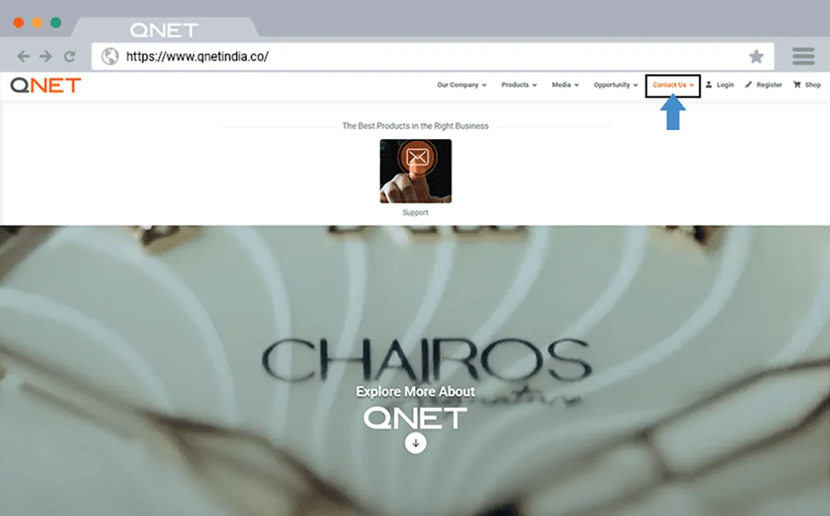 Accessing-information-about-the-QNET-India-Support-Centre-through-its-corporate-website