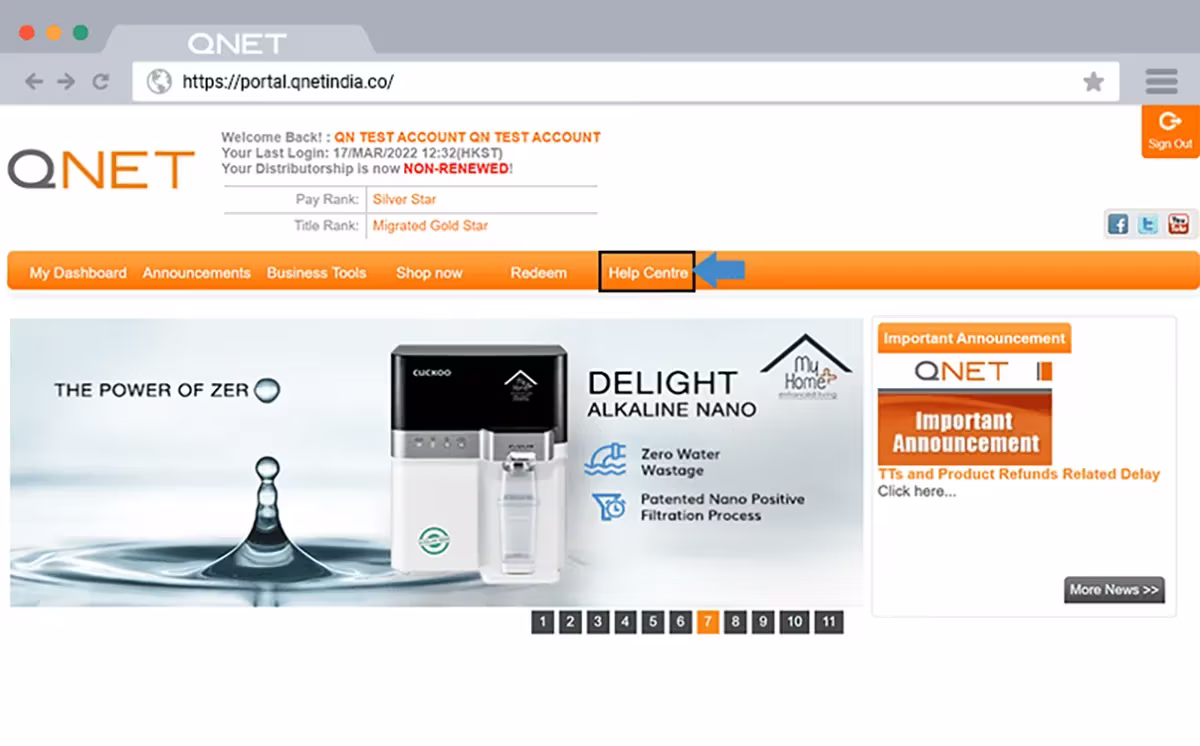 Accessing the QNET Centre Care through the QNET Virtual Office