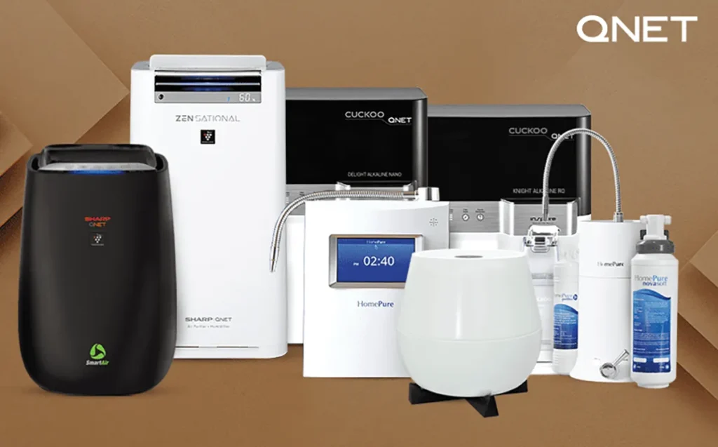 An array of home care products from QNET