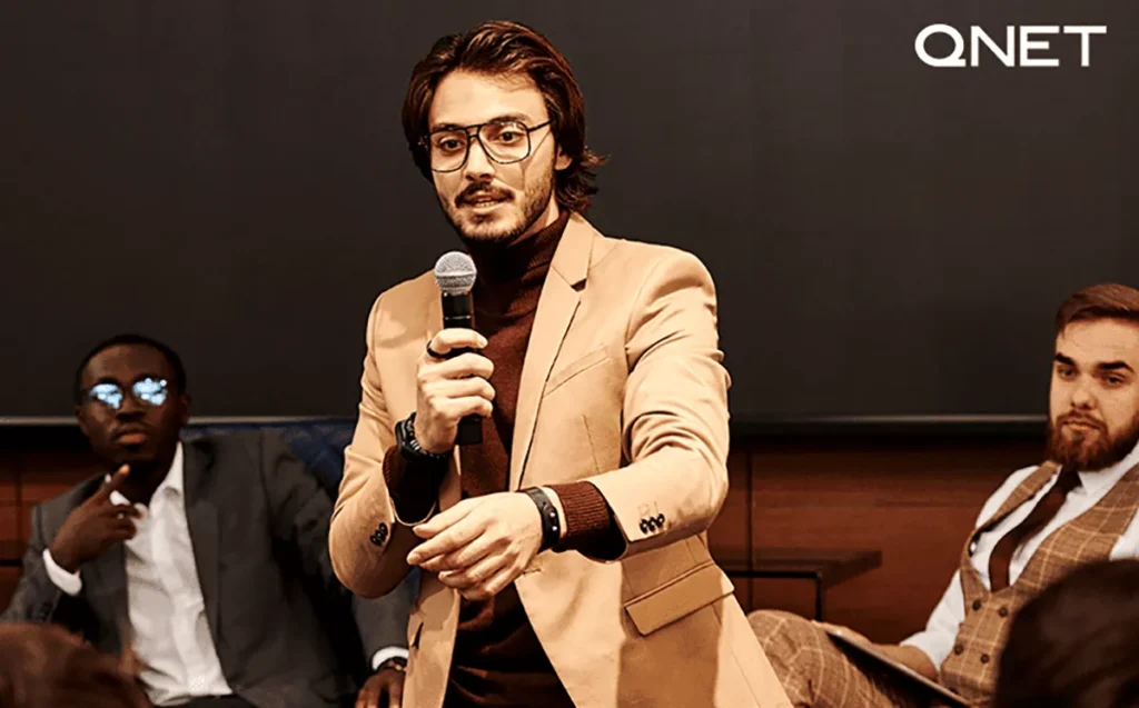 QNET Entrepreneur giving a speech on Hallmark of a Successful Entrepreneur