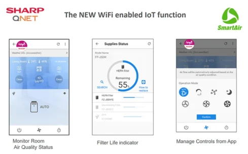 Screenshots-of-access-to-indicators-and-controls-of-SHARP-QNET-SmartAir-air-purifier-from-the-smartphone