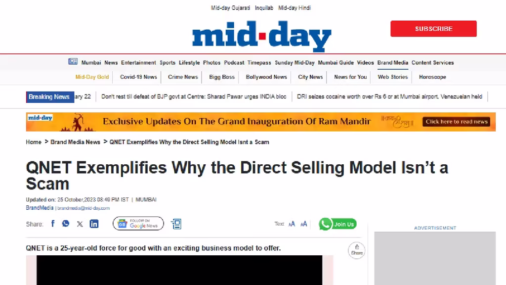 QNET debunks the misconceptions of Scam in mid.day
